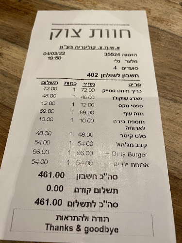 Opinii despre חוות צוק în תל אביב-יפו - הסעדה